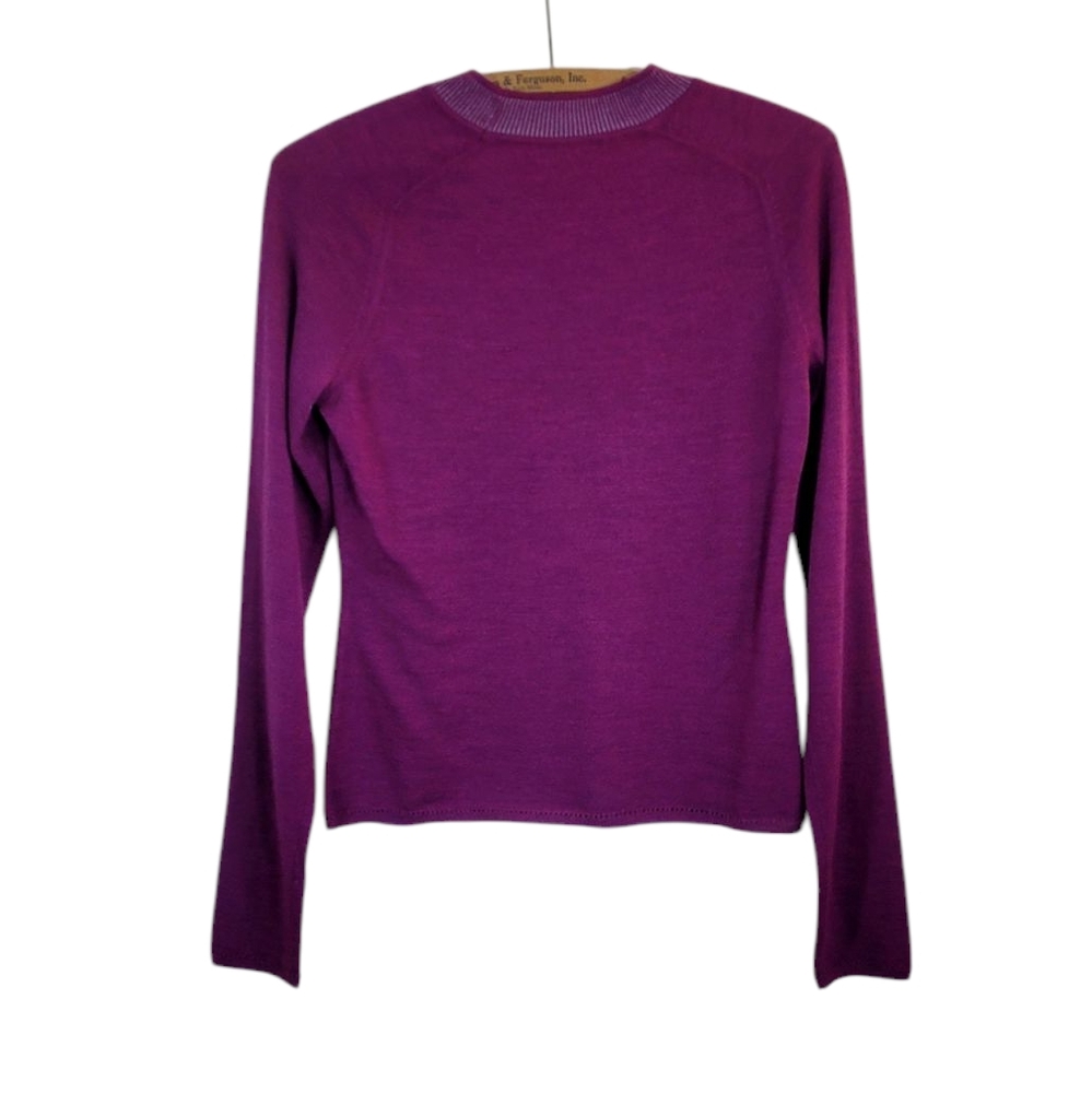 RAG & BONE Pamela Raspberry Magenta Heather Merino Wool Lightweight Sweater S - Picture 5 of 9